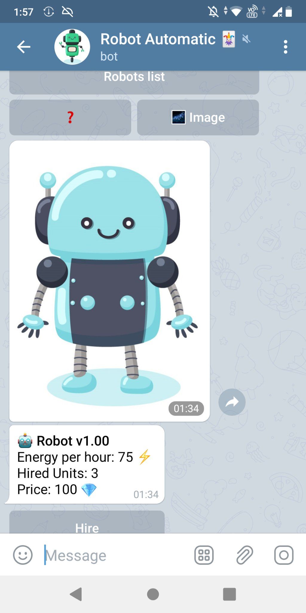 ロボを雇った(Robot Automatic Telegram bot)