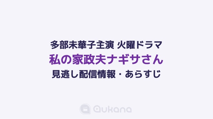 【見逃し】ドラマ『私の家政夫ナギサさん』を無料視聴できる動画配信サービス・見逃し配信・各話あらすじ【ネタバレあり】
