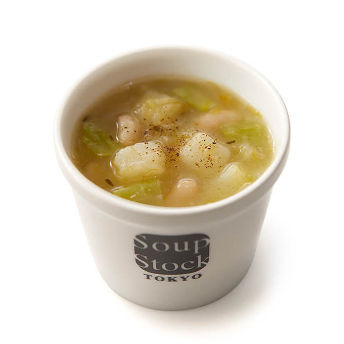 ポロ葱と白いんげん豆のミネストローネ