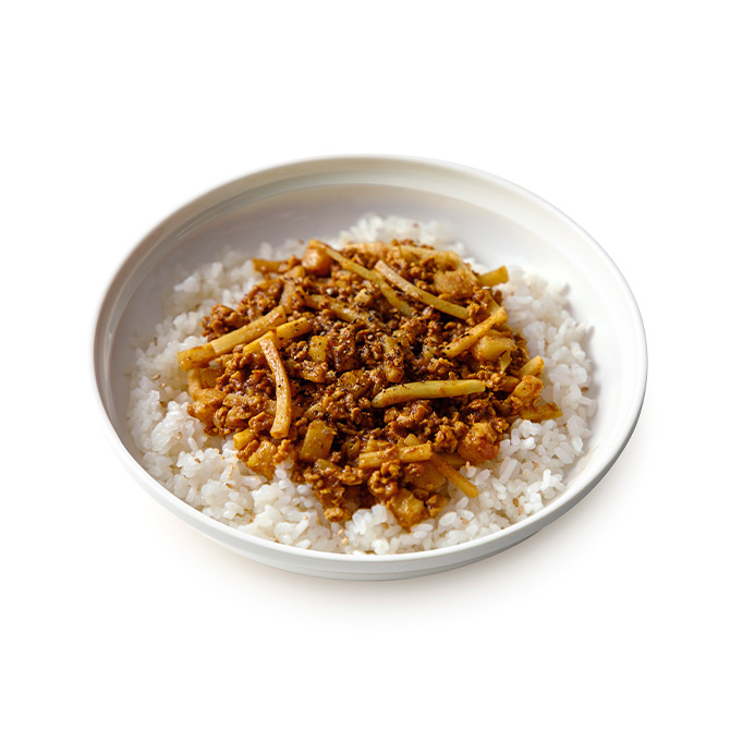 筍と大豆ミートのスパイシーキーマカレー