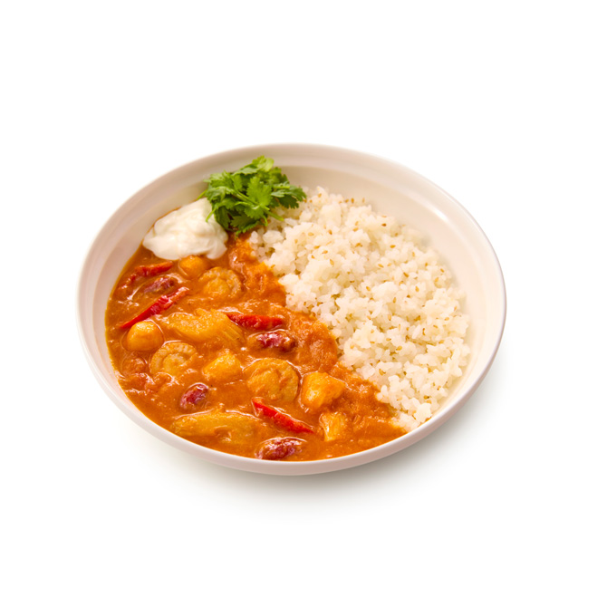 オマール海老ソースと帆立のケイジャン風フリカッセ