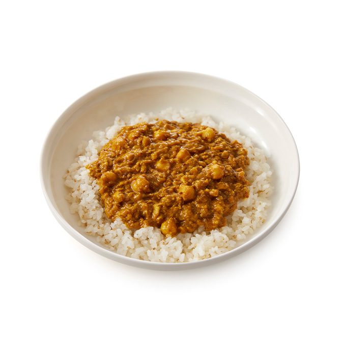 カリフラワーとひよこ豆のスパイシーキーマカレー