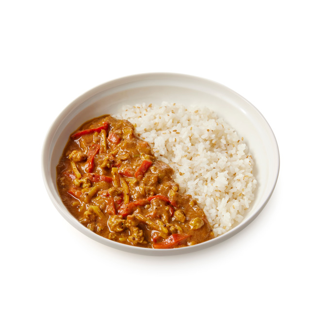 筍と豚肉のハーブキーマカレー