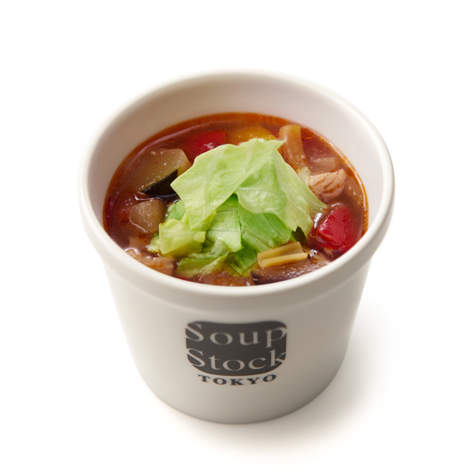 8種の野菜と鶏肉のサラダスープ
