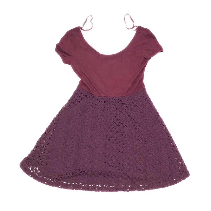 【90%OFF】ミミチカ / ドッキングワンピース / Lサイズ / パープル系