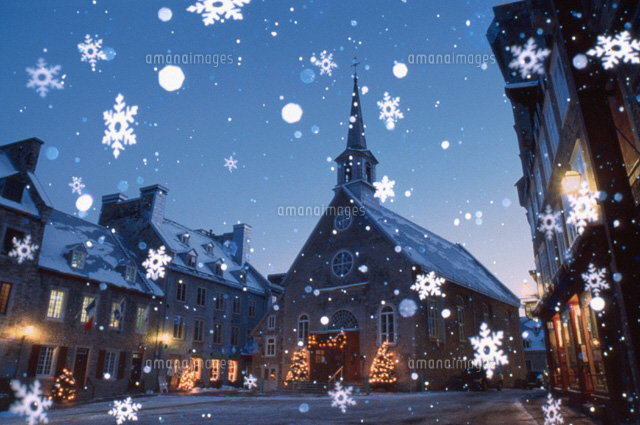 雪の結晶と教会 00299002425 の写真素材 イラスト素材 アマナイメージズ