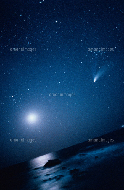 ヘールホップ彗星と月
(c)YOSHINORI WATABE/SEBUN PHOTO