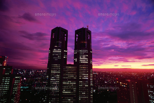 東京都庁舎の夕景
(c)HIROYUKI MATSUMOTO/SEBUN PHOTO