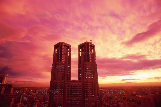 東京都庁舎の夕景
(c)HIROYUKI MATSUMOTO/SEBUN PHOTO