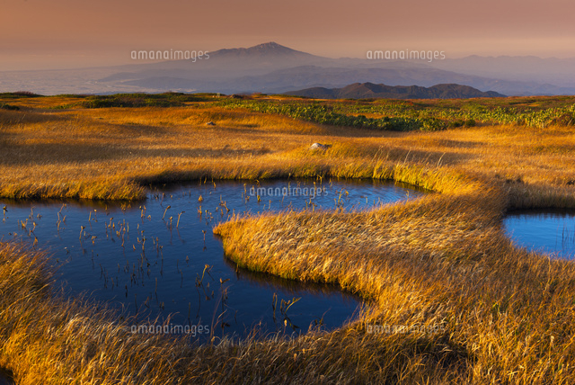 秋の月山弥陀ヶ原湿原と鳥海山夕景
(c)YOSHITSUGU NISHIGAKI/SEBUN PHOTO