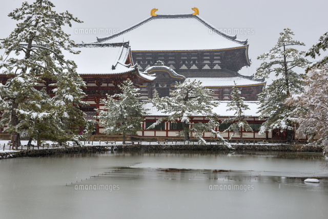 雪の鏡池と大仏殿
(c)YOSHITSUGU NISHIGAKI/SEBUN PHOTO