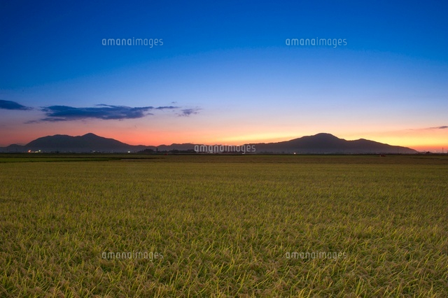 田園風景と山と夕景
(c)NIIGATA PHOTO LIBRARY/SEBUN PHOTO