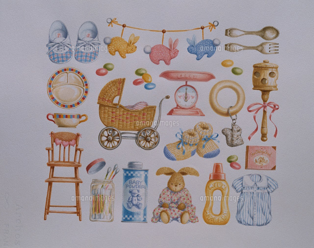 ベビー用品のイラスト
(c)NORIKO TAKANO