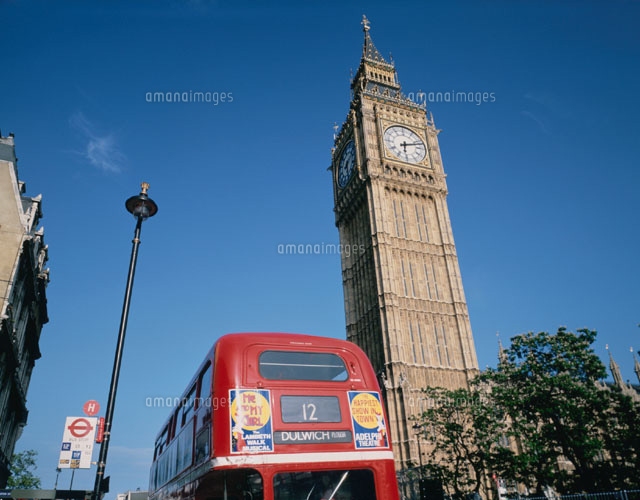 ビッグベンと2階建てバス ロンドン イギリス
(c)WEST SIDE/SEBUN PHOTO