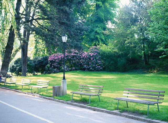 公園の芝生とベンチ ザルツカンマーグート オーストリア
(c)SO TE GYU/SEBUN PHOTO