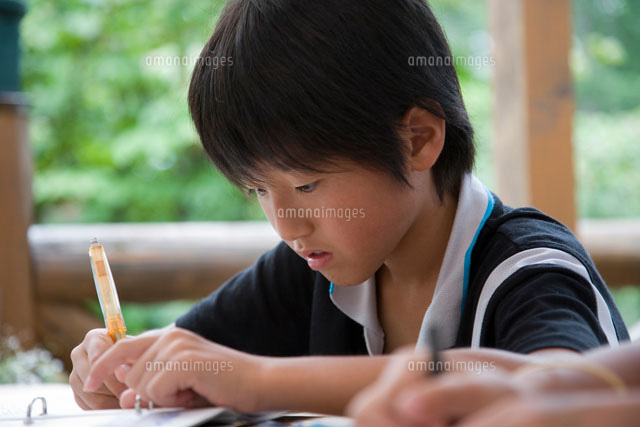 勉強をする小学生の男の子
(c)KOICHI SAITO/orion