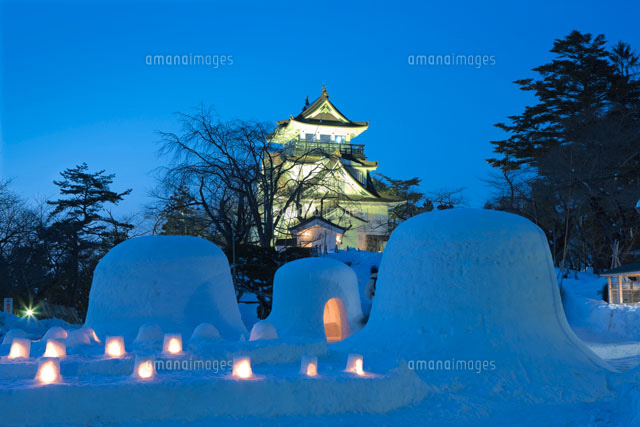 かまくらと横手城の夕景
(c)NOBUAKI SUMIDA/SEBUN PHOTO