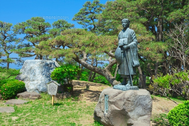 日和山公園の松尾芭蕉像
(c)NOBUAKI SUMIDA/SEBUN PHOTO