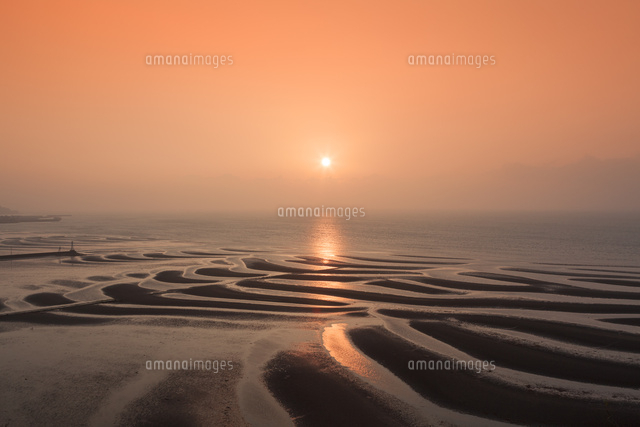 御輿来海岸の干潟と夕日
(c)NOBUAKI SUMIDA/SEBUN PHOTO