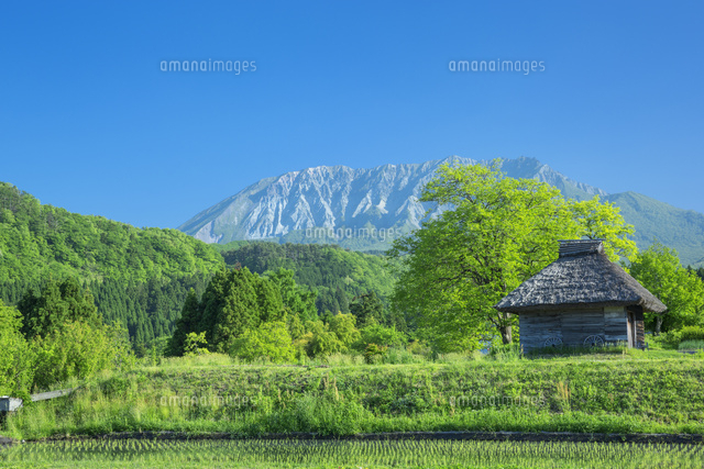 新緑の大山とカヤブキ小屋
(c)NOBUAKI SUMIDA/SEBUN PHOTO