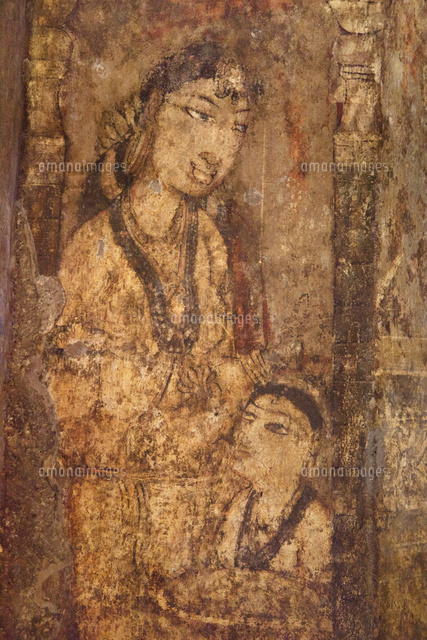 アジャンター石窟群 第17窟 壁画 01888615161 の写真素材 イラスト素材 アマナイメージズ