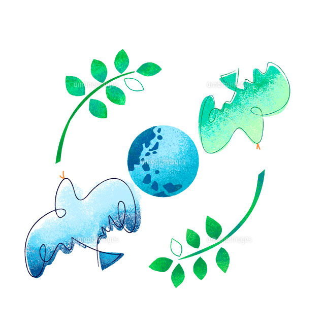 地球と青い鳥 22257002891 の写真素材 イラスト素材 アマナイメージズ