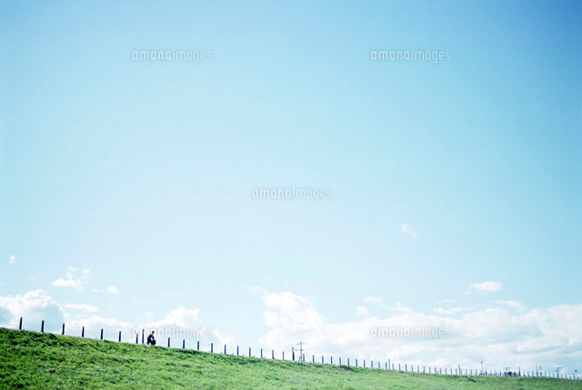 鶴見川の土手 の写真素材 イラスト素材 アマナイメージズ