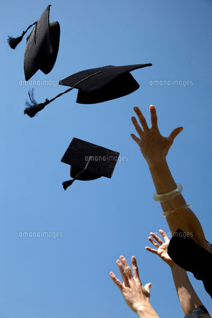 Three mortarboards being thrown
(c)Paul Hudson/fStop