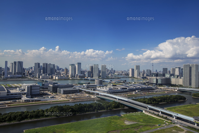 豊洲市場と豊洲 晴海周辺のビル群 の写真素材 イラスト素材 アマナイメージズ