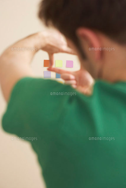 Man Deciding on Paint Samples
(c)Radius Images
