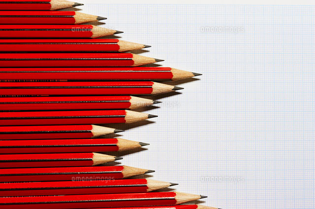 Pencils forming bar graph pattern on graph paper view fro
(c)moodboard