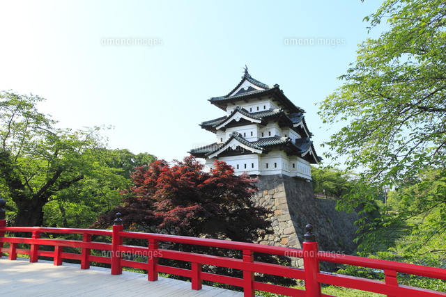 新緑の弘前城 の写真素材 イラスト素材 アマナイメージズ