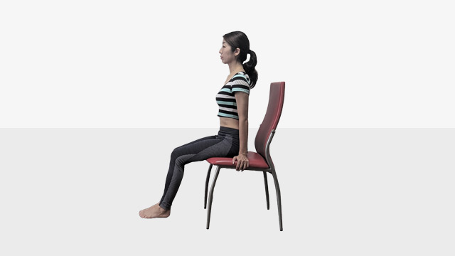 《立ち、座り、横たわり》いつでも腹筋トレーニング②椅子座り足上げトレーニング