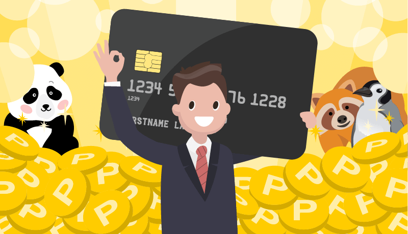 クレジットカードを使用すればポイントがたまることを表したイラスト画像