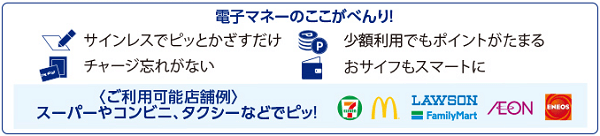 電子マネーのメリットを表している画像