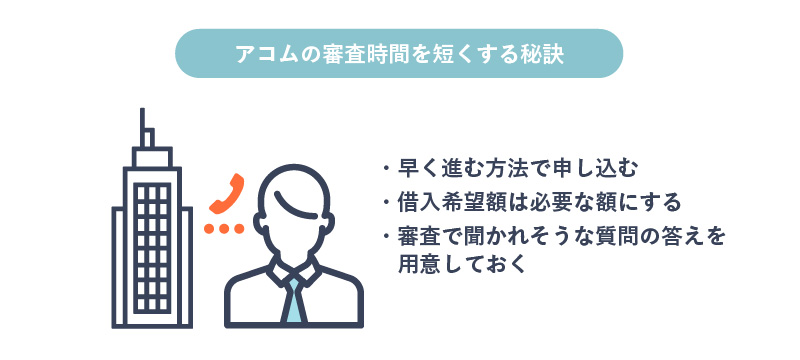 アコムの審査時間を短くする秘訣