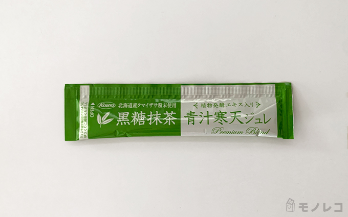 黒糖抹茶青汁寒天ジュレの個包装画像