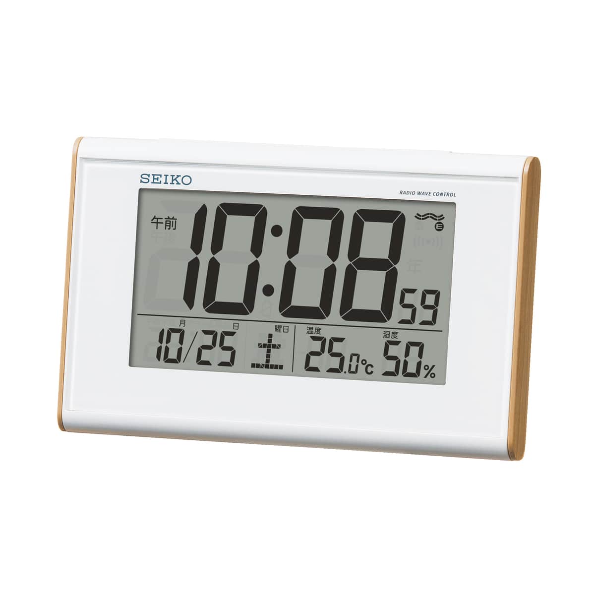 セイコー 温湿度表示付きデジタル電波時計 広視野角 Sq771b 記念品名入れ工房