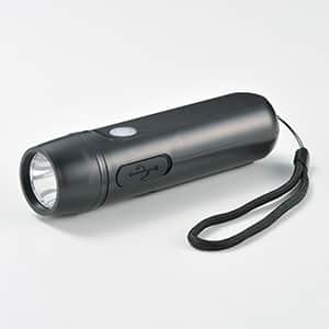 スマホ充電ダイナモライト 手回し蓄電 点滅灯