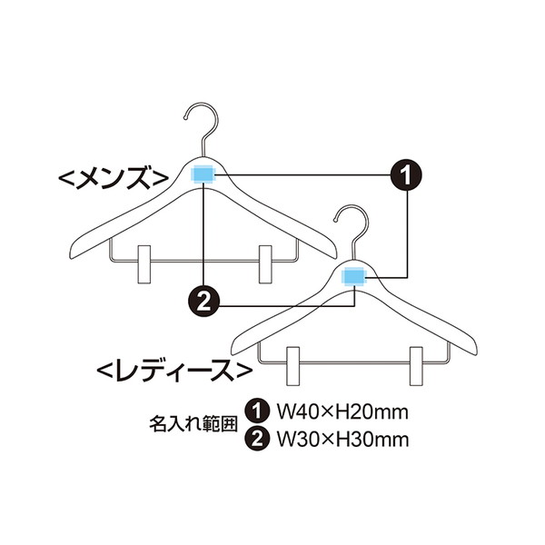 木製ハンガー（ナチュラル）15mm厚 ボトム用クリップ付 持ち手付き包装箱入り