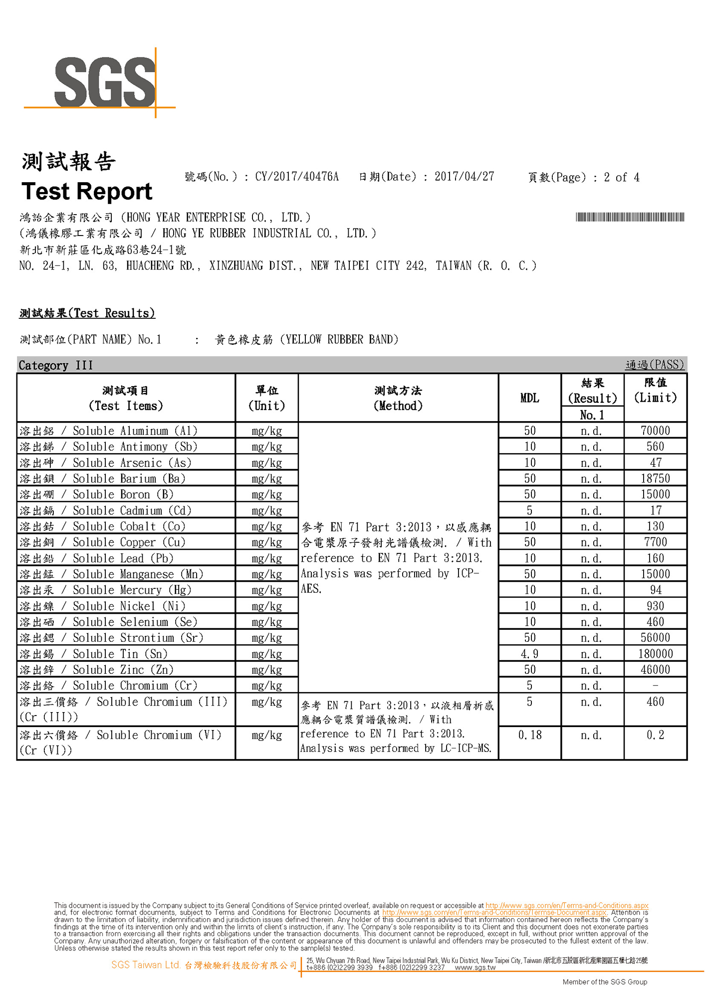 EN71-3(八大毒物測試) SGS REPORT (2017) [Unlocked by www.