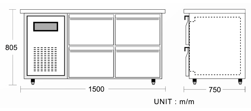 冷藏抽屜式工作台尺寸規格.png