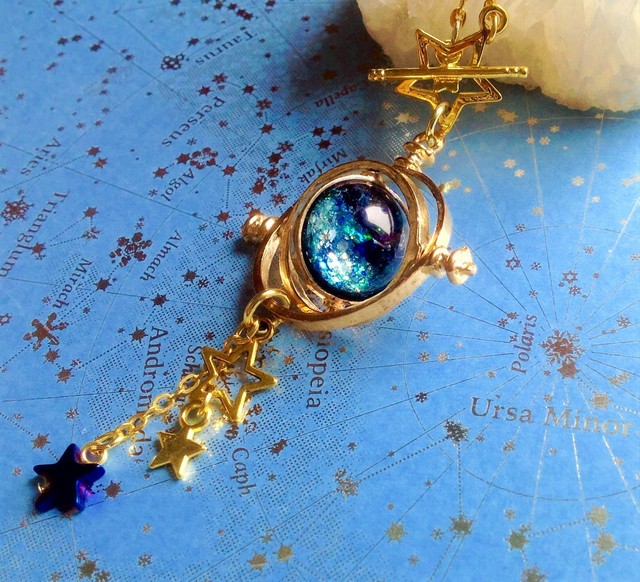 はくとん　　佐竹ガラスの星空ネックレス　レジンネックレス　ハンドメイド はくとん様専用 佐竹ガラスの星空ネックレス レジンネックレス