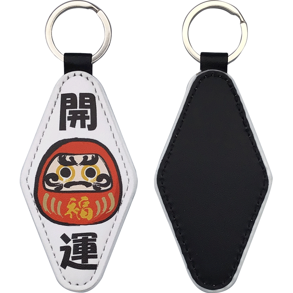 PU製 合皮レザー タグキーホルダー モーテルキー（ホテルキ―）型