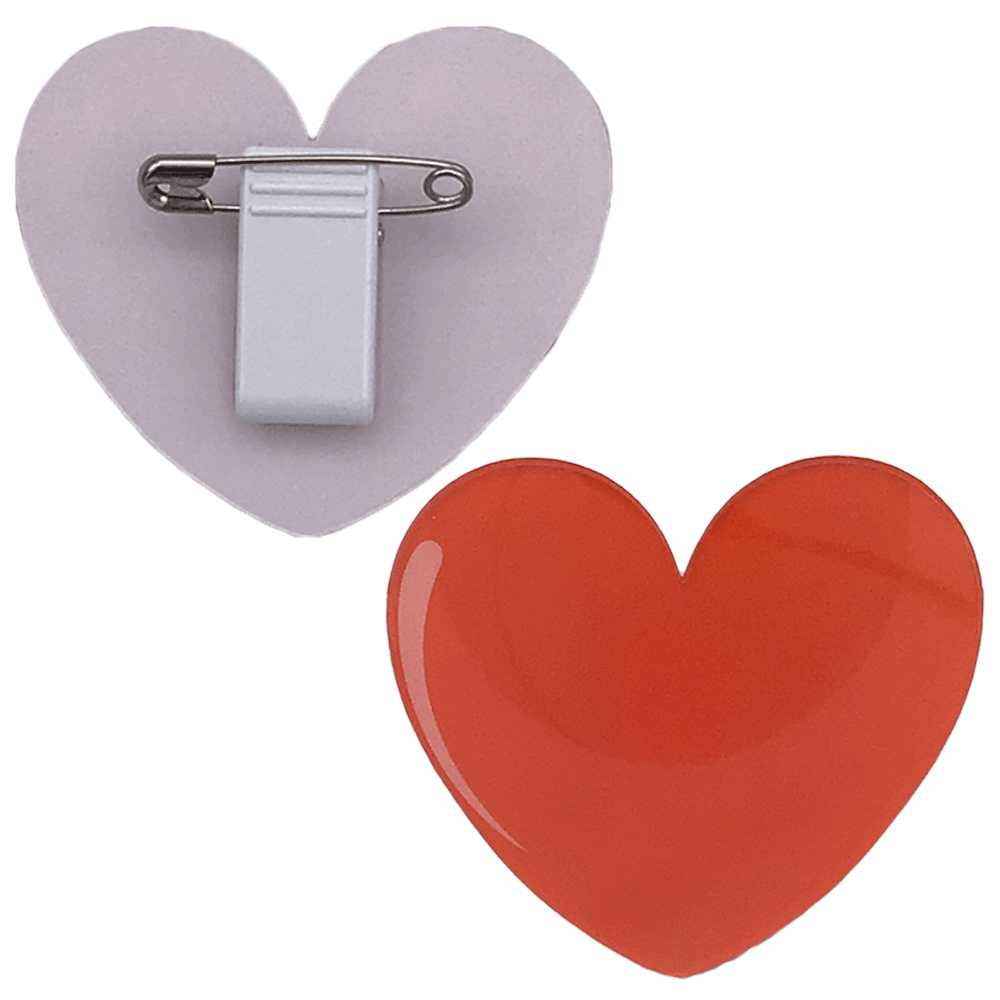 Acrylic badge heart (58x50mmmm)