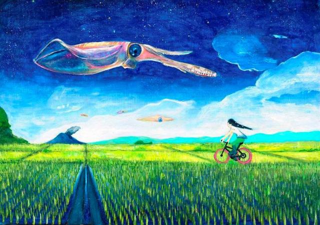 雑誌「モノ・マガジン」の自転車特集の表紙に採用された「サイカリング」という作品=宮内さん提供
