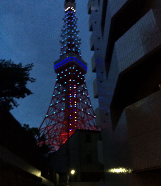 ロマンスの日にライトアップされた東京タワー