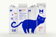 ロシアの牛乳パック、青いネコが話題に　誕生秘話を作者に聞いた