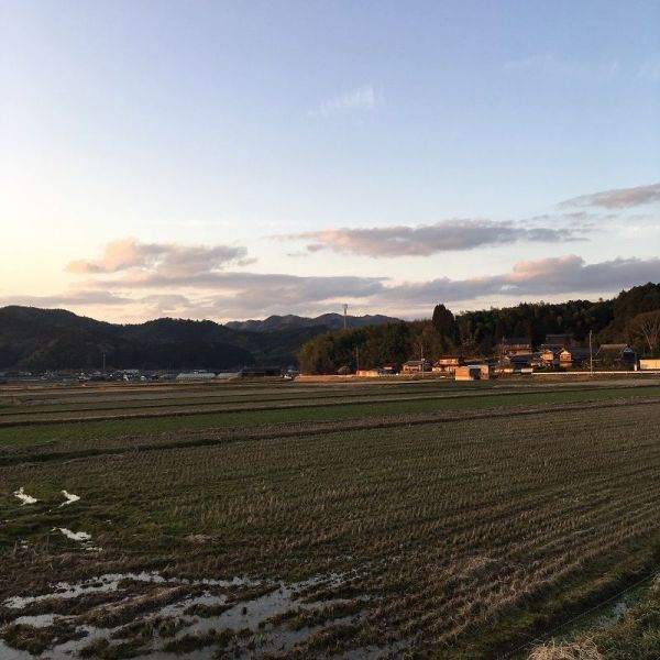 畑さんが好きな夕暮れ時の集落の風景