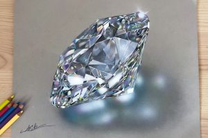 色鉛筆画 ダイヤモンド(原画) なかむら けんたろう on X: 